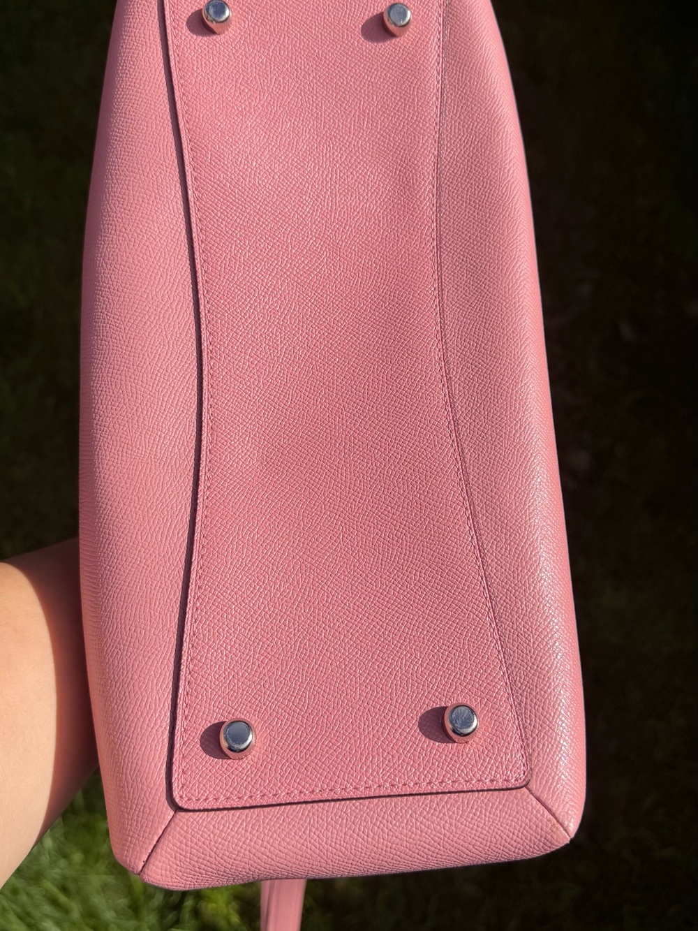 Coach Pink Pebbled Leather Satchel – Structured, Silver Hardware, Crossbody Stra - Picture 9 of 16